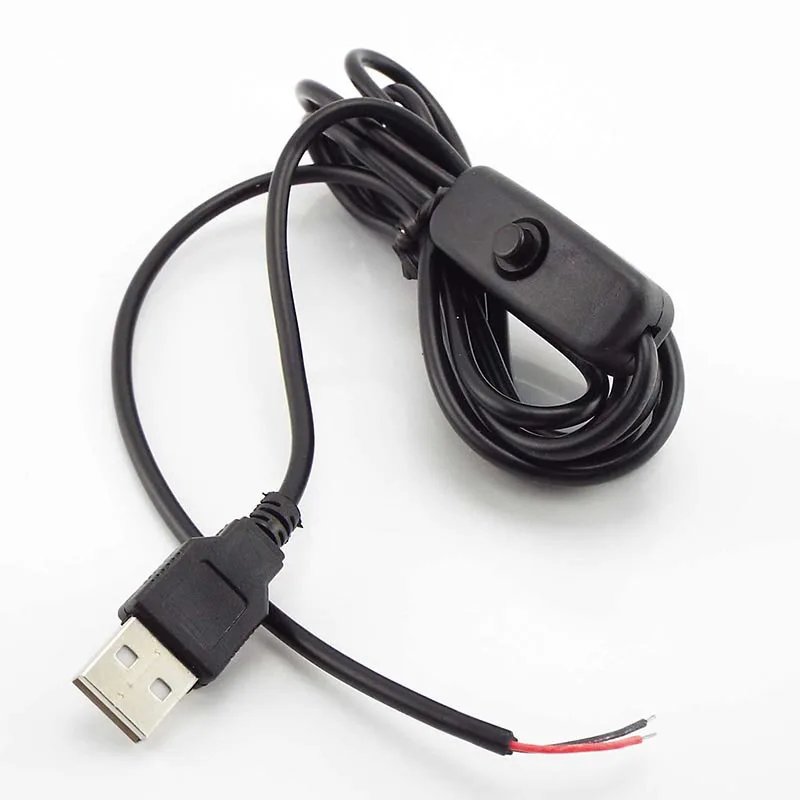 

2-контактный Удлинительный USB-кабель, 2 м, 3 А, кабель питания светодиодный ными чипами, переключатель включения/выключения, электрический про...