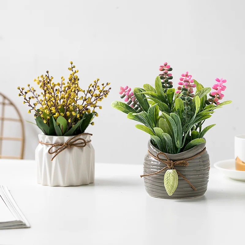 Искусственное растение маленькое Горшечное поддельные цветы Скандинавское
