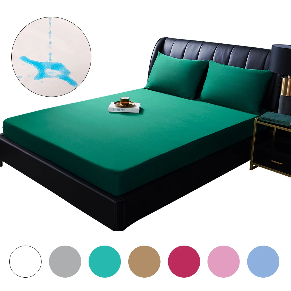 Новинка 2020 года водонепроницаемый наматрасник из тенсела с принтом однотонный