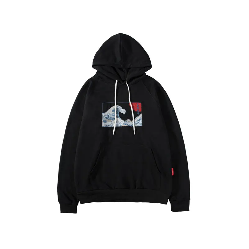 

GONTHWID Embroidered Japanese Ukiyo-e Kanagawa Surfing Thin Hoodies Sweatshirts 2020 Harajuku Hip Hop Casual Pullover Hoodie Top