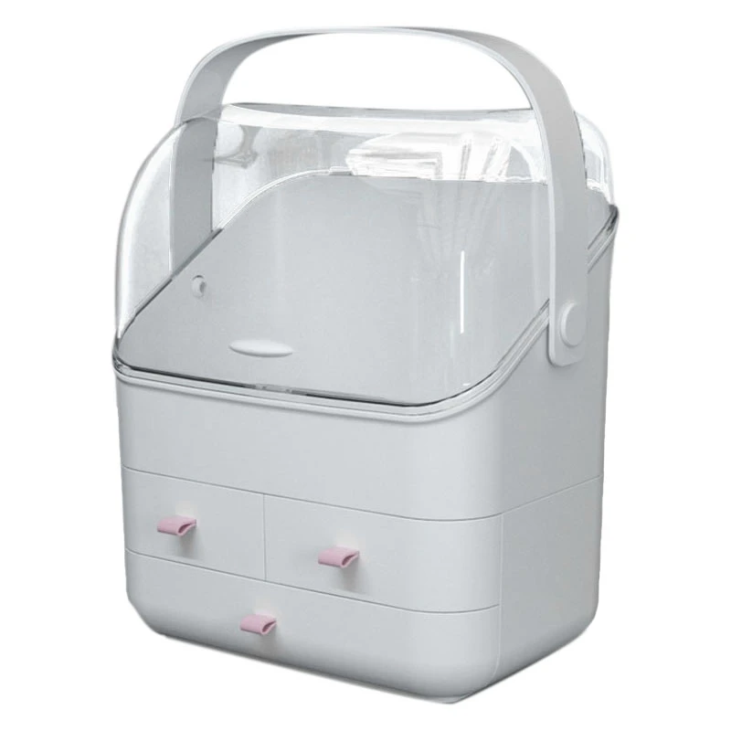 

Cosmetic Storage Bag Multifunctional Plastic Portable Three-Layer Drawer Large Capacity Cosmetics Jewelry Storage Box