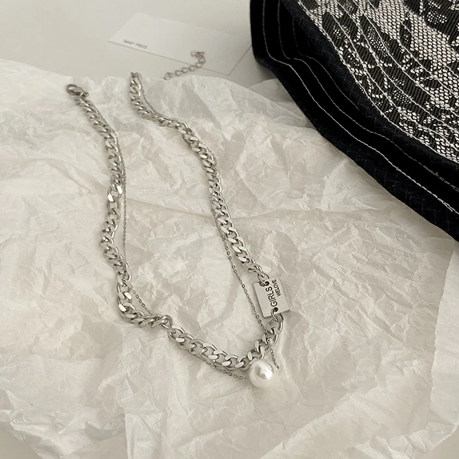 Ретро квадратное Брендовое жемчужное ожерелье женская короткая цепочка на шею