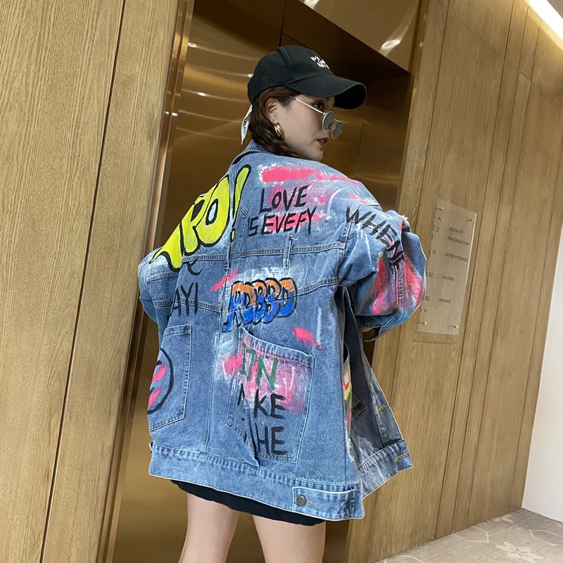 Куртка джинсовая свободного покроя для мужчин и женщин модная уличная одежда из