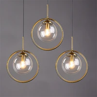 modern gold hang lamp nordic glass ball pendant lights home loft decor light fixtures for cafe dining room kitchen bedroom lamp