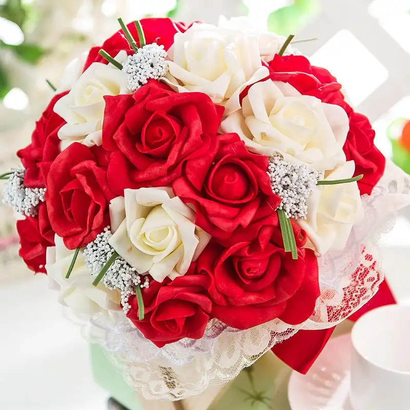 Birdal держащий цветок 21 см Диаметр Искусственные пенные Цветы Роза свадебный букет