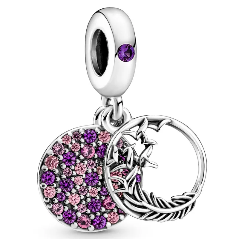 

Подвеска из серебра 925 пробы в виде листьев с кристаллами