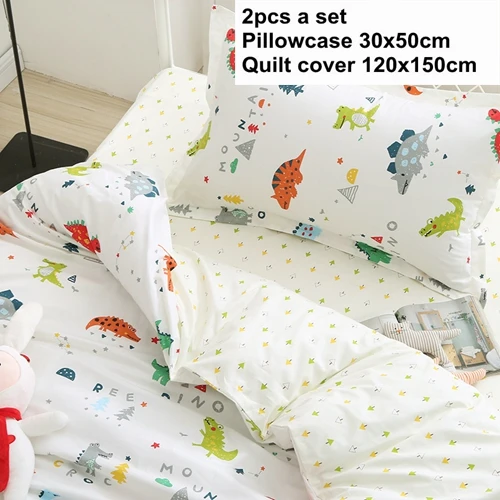 Dinosaur C 2 шт. в наборе) 120x150 см пододеяльник+ 30x50 см наволочка хлопковый комплект постельного белья для детской кроватки Поющая кровать - Цвет: Dinosaur C