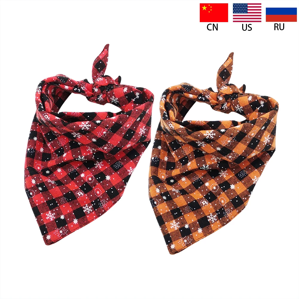 Шейный платок для домашних животных водонепроницаемый Рождественский хлопковый