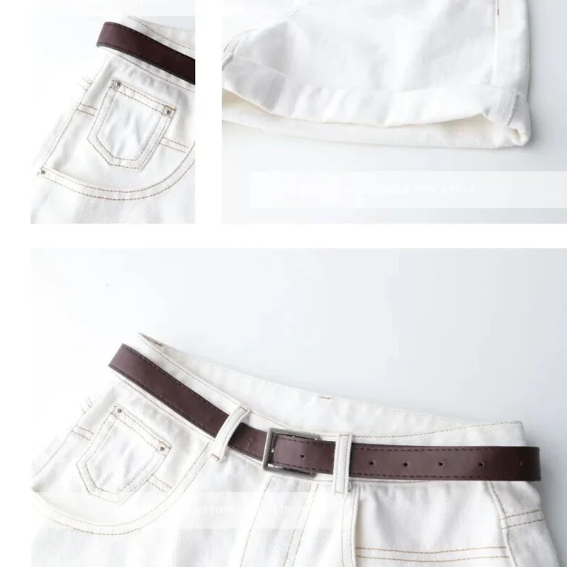 

High Waist Women's Shorts Jeans 2021 Spring Streetwear Vintage Versatile Baggy Pants Casual Y2K Straight Short Denim Trouser