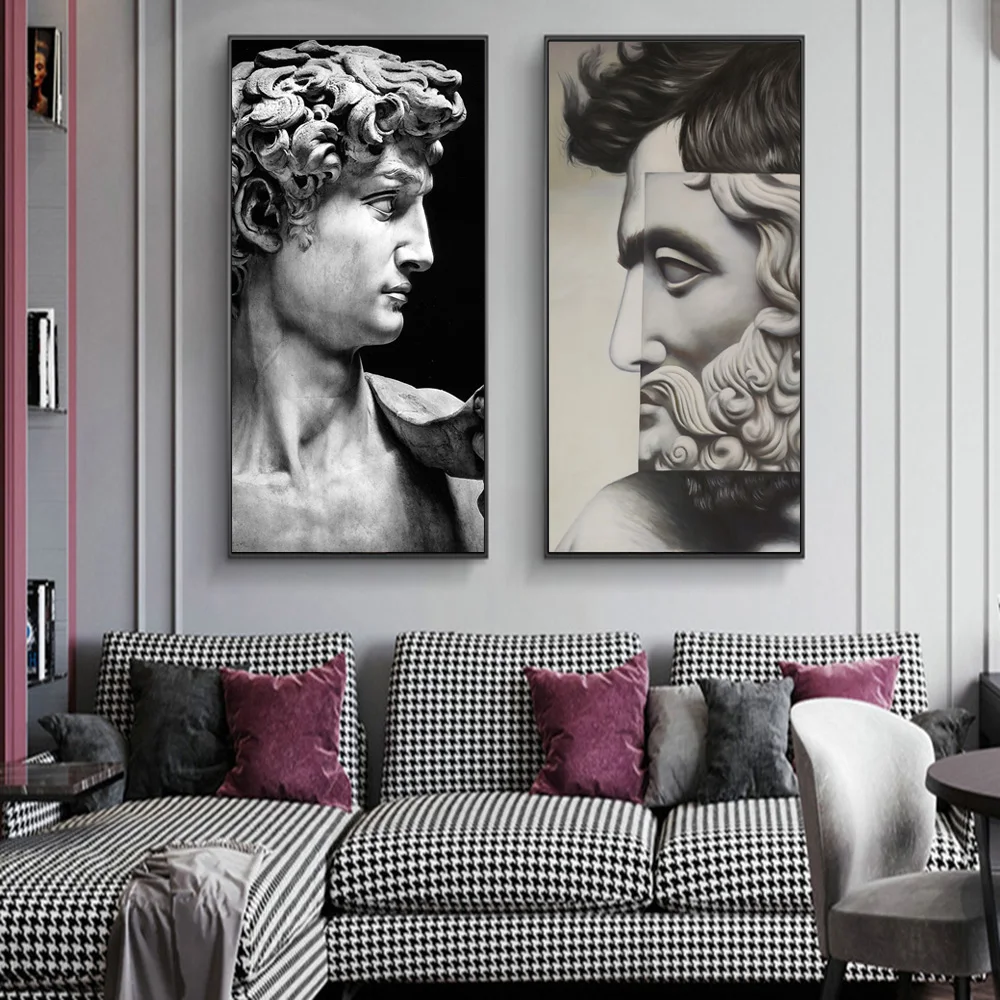 

Large Size David Sculpture Classical Art Posters And Prints Portrait of David Art Paintings On the Wall Art Pictures Home Decor