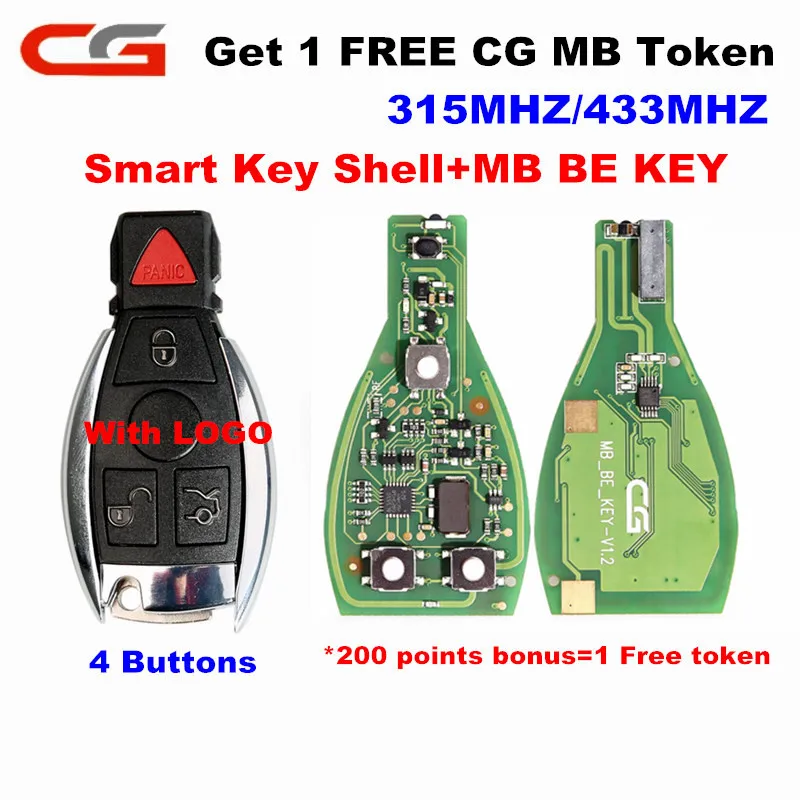 Оригинальный смарт-ключ CG CGDI MB BE KEY PRO(1 Free tok) 433/315 МГц переключатель V1.2 3/4 кнопки с