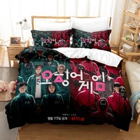 modern squid game bedding set duvet covers and pillowcases design gift bedclothes for boys home textile customized bed linen