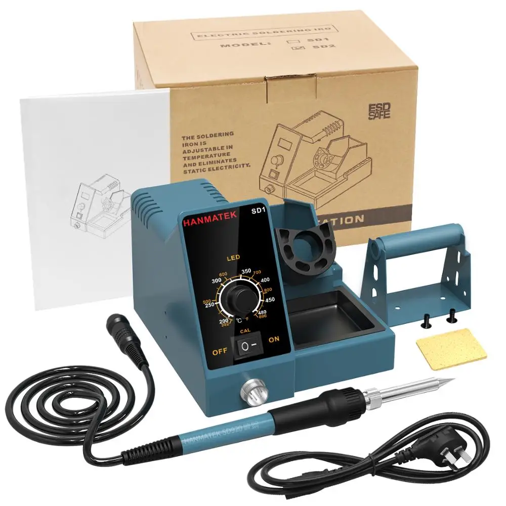 Цифровая паяльная станция HANMATEK/наладочная 60 Вт с контролем температуры ESD для