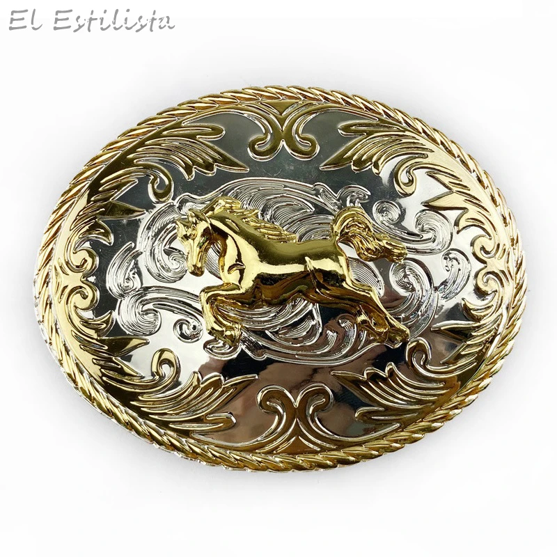 Ковбойский металлический ремень с золотыми лошадками пряжка мужские джинсы