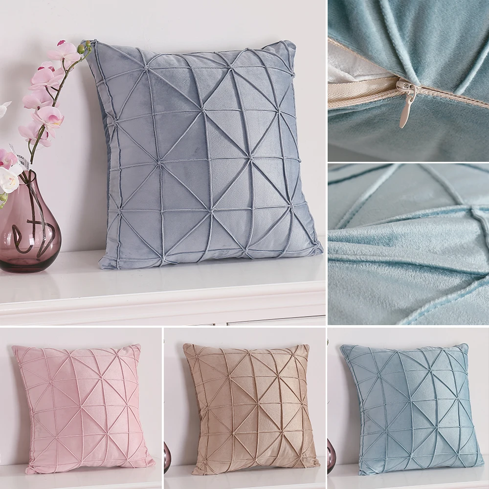 Роскошная мягкая бархатная Наволочка на подушку однотонный Чехол декоративные