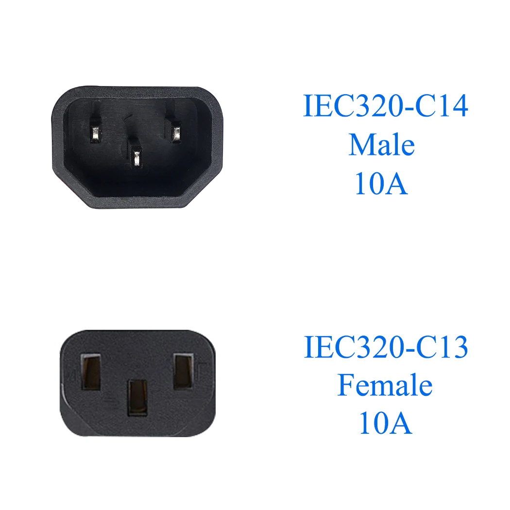 Jorinдо 0 6 м/футов IEC320 C14 3-контактный к C13 3-отверстию двойной понижающий Угловой