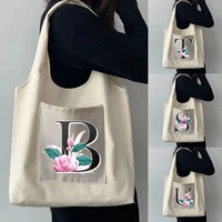 womens shopping bag harajuku portable messenger shoulder bag letter printing ladies travel large capacity foldable storage bags