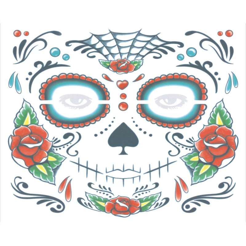 1 шт. временные наклейки на лицо скелета водостойкие декоративные аксессуары для