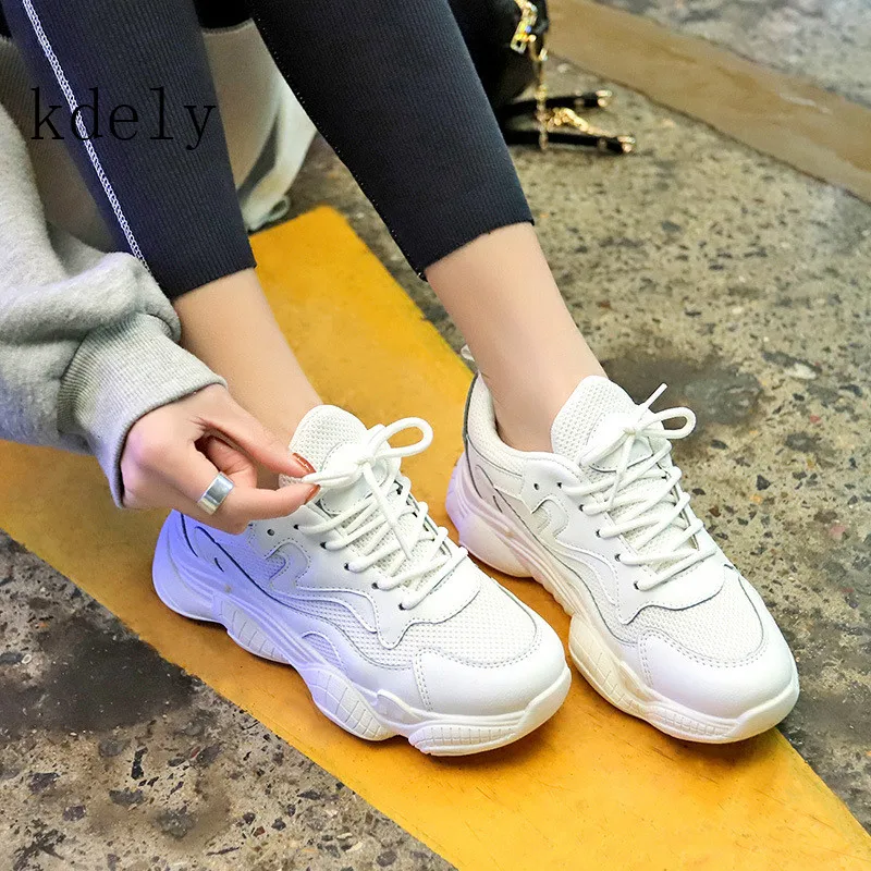 

2019 New Style Autumn Platform buffalo Shoes Women Casual Sneakers Round Toe Flats Zapatillas Mujer size35-40