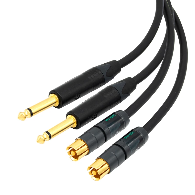 Кабель с двумя штекерами 6 5 35 1/4 дюйма на RCA для усилителя аудиосигнала ручная