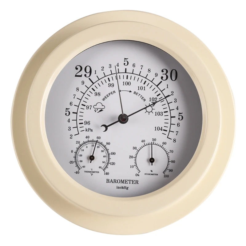 

Weather Station Barometer Thermometer Hygrometer Functions Dial Type Measure Barometric Pressure Temperature Humidity