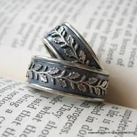 womens fashion classic retro willow leaf pattern ring anniversary gift work sports casual wear jewelry