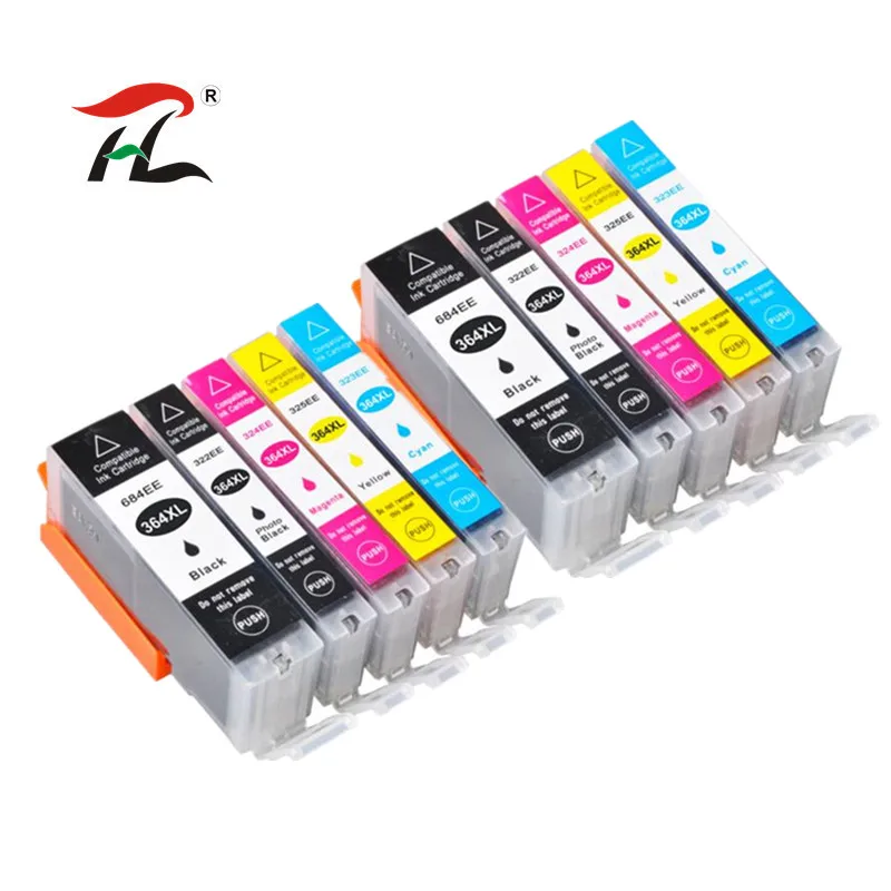 10pk 364XL совместимый чернильный картридж для HP364 XL Photosmart 5520 5524 6510 6520 7510 B109 B110 B209 B210 C309