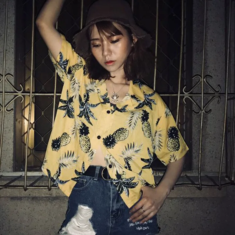 

Women Printed Loose Short Sleeve Casual Blouse