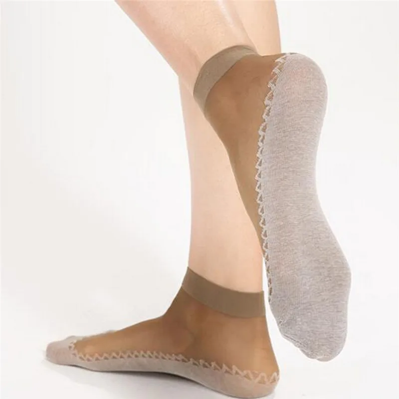 

5Pairs Women Velvet Silk Socks Cotton Bottom Non Slip Sole Massage Socks Hot Sale