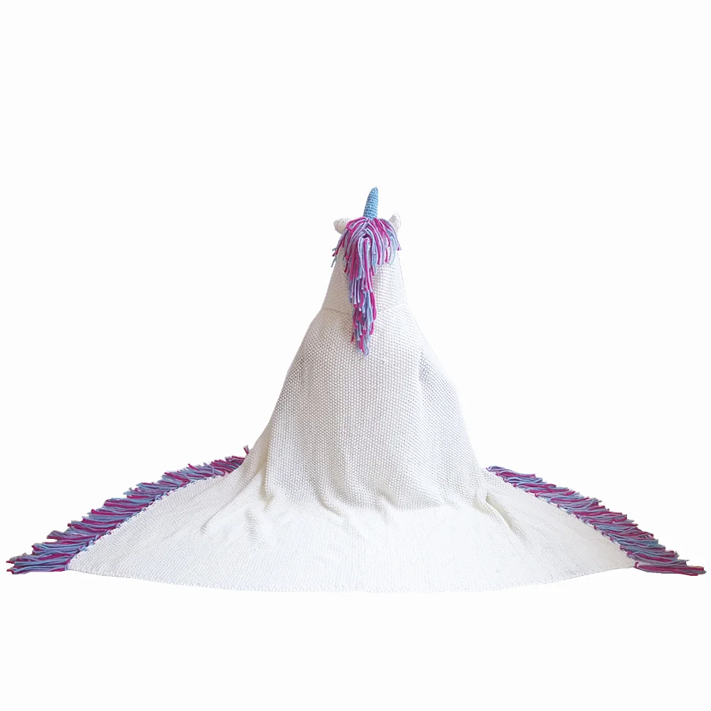 Детское одеяло с мультяшными животными накидка капюшоном плед детский подарок