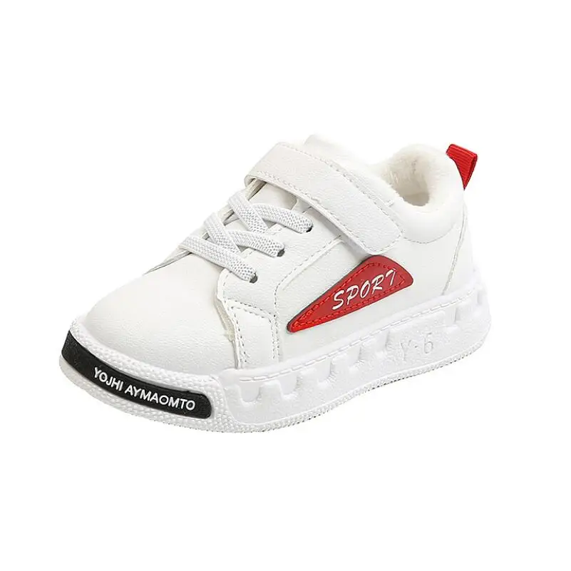 

Autumn Winter Children Plush Warm Casual Shoes Leather Comfortable Boys Girls Baby Sport Shoes Kids Sneakers Child White Shoes