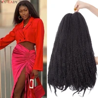 my lady synthetic 18inch marley braids crochet hair afro kinky braiding hair extensions kinky bulk african american style daily