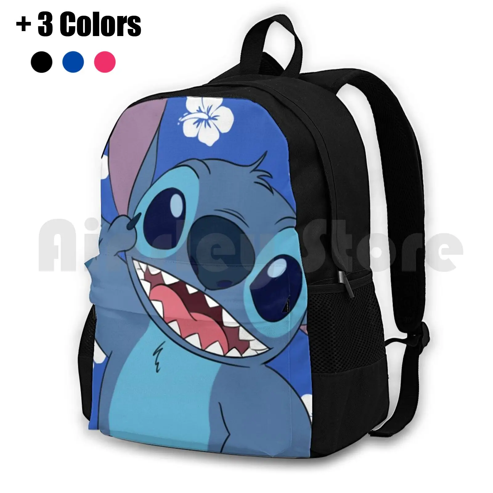 

Outdoor Hiking Backpack Waterproof Camping Travel Lilo And Chibi 626 Chibi Blue Hawaii Family Love Dog Island Angel Vacation