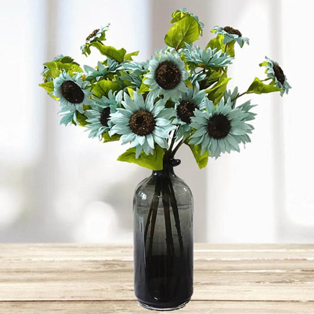 Осенние шелковые искусственные подсолнухи DIY цветы ветка для дома свадьба осень