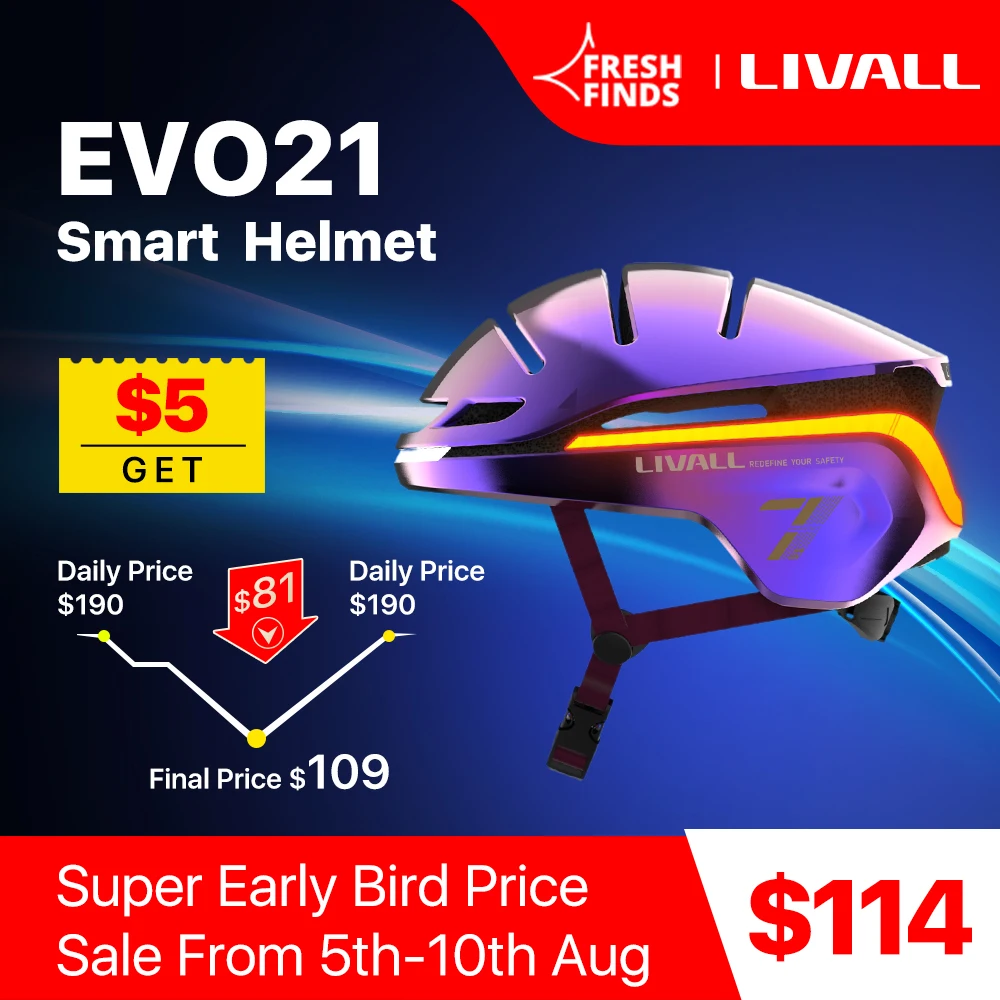 

LIVALL EVO21 Smart MTB Bicycle Helmet 360 Active Protection Lighting Bike cycling Lightweight helmet SOS alert Motorcycle Helmet