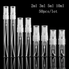 50 шт.лот 2 мл 3 мл 5 мл 10 мл прозрачный портативный флакон с распылителем стеклянные флаконы для духов многоразовые парфюмерные распылители для путешествий