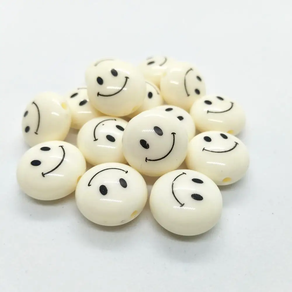 Бусины из смолы сделай сам со смайликом 18 мм 10 шт. бусины для браслетов серег