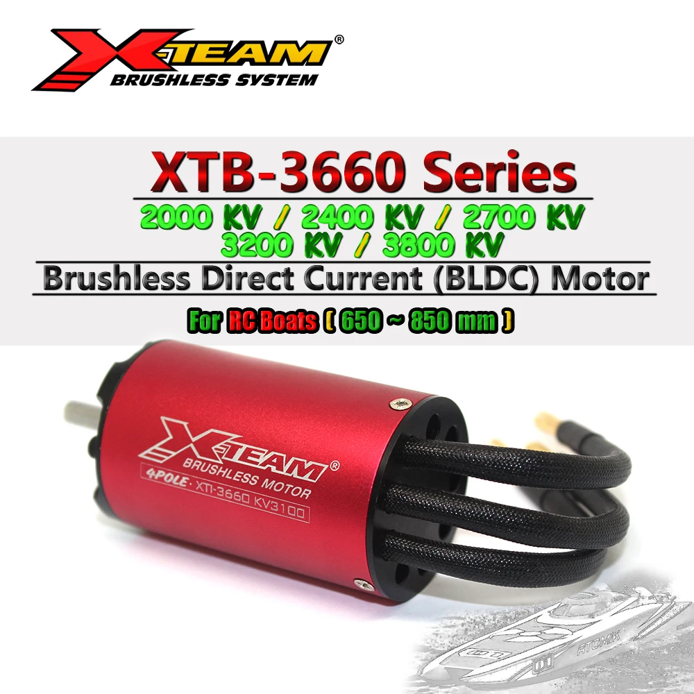 X-TEAM XTB Series 3660 3800KV 3200KV 2700KV 2400KV 2000KV бесщеточный двигатель для 650mm - 850mm дистанционного управления RC Boats Refit