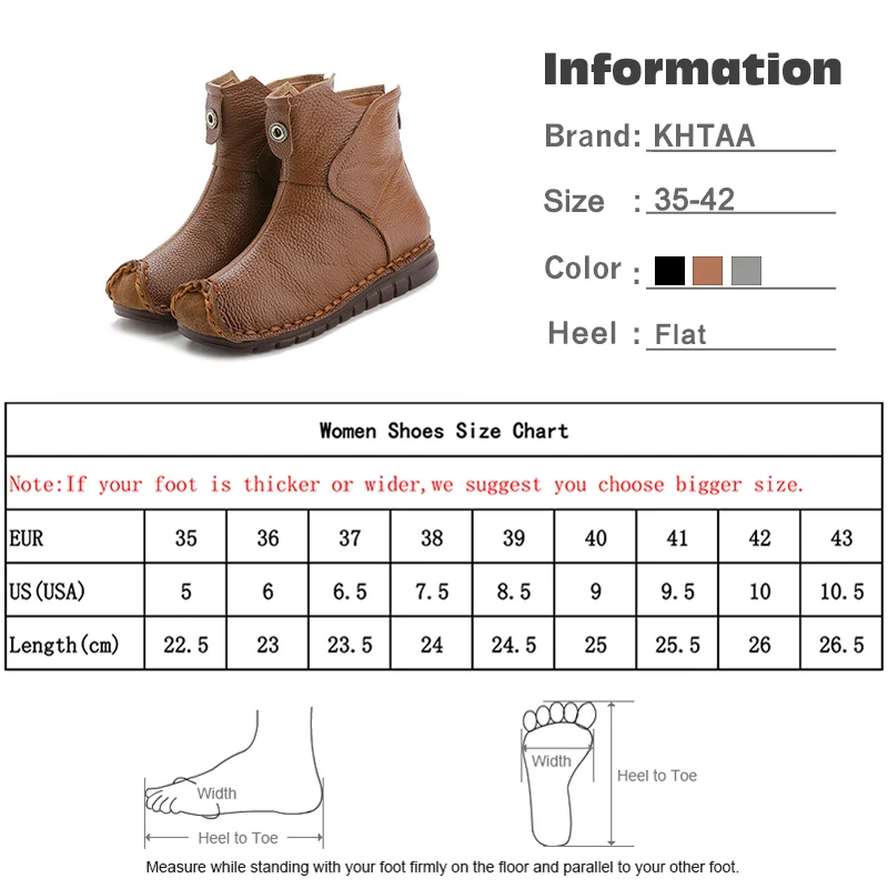 

Women Genuine Leather Ankle Boots Flats Pleated Ladies Zip Plush Warm Winter Shoes Female Fashion Soft Sewing Retro Short Boots