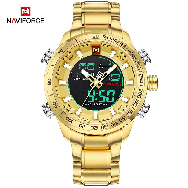 NAVIFORCE Luxury Brand Men Military Sport Watches Men's Digital Quartz Clock Full Steel Waterproof Wrist Watch relogio masculino