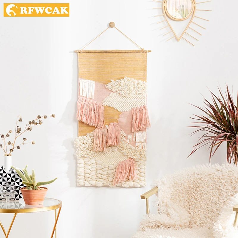 Новинка настенный гобелен из макраме в стиле бохо с узелком и кисточкой богемные