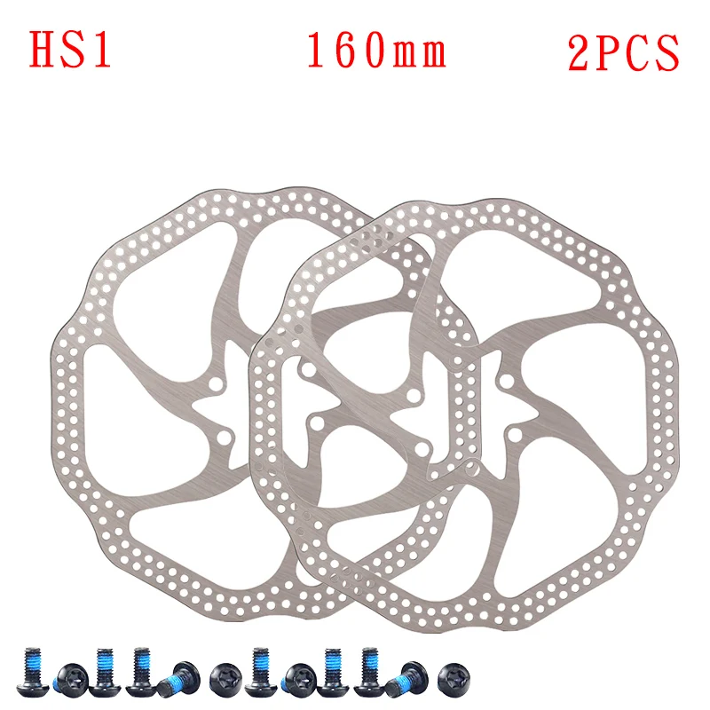 HS1 160mm 2PCS 1 шт. 410 материал HS1 160 мм 180 мм 6 болтов MTB горный велосипед диск гидравлический горный велосипед дисковый тормозной ротор части - Цвет: HS1 160mm 2PCS