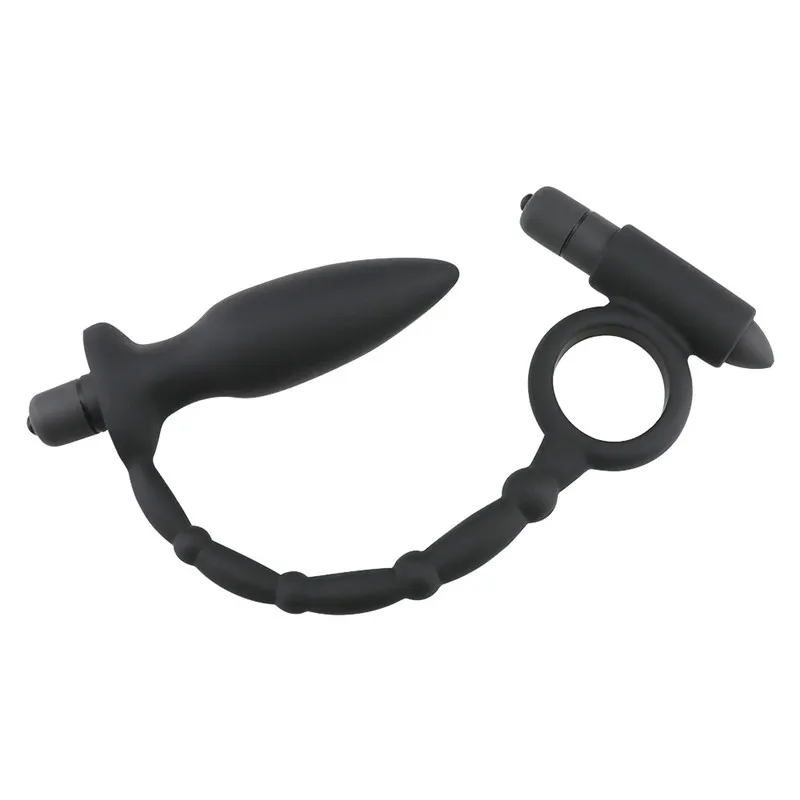 Анальный массажер вибратор с петушком секс игрушки кольцо для мужчин пенис