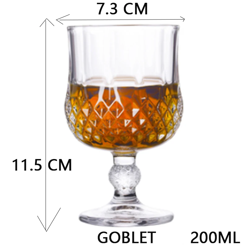 goblet 200ml Shot Whiskey Crystal Glass Party Wedding Wine Liquor Glass Coffee Tea Cup for Beer Spirits Funny Glasses European Creative Gifts - Цвет: goblet 200ml