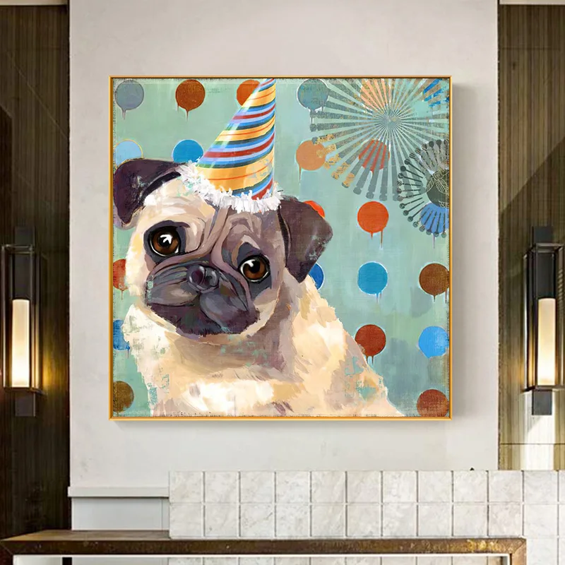 

Cute Dog Canvas Painting on The Wall Animal Posters and Prints Wall Art Picture for Baby Kid Room Nursery Home Decor Cuadros
