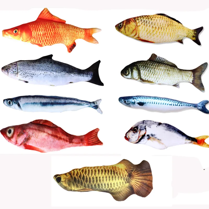 Игрушка плюшевая в виде рыбы 20/30/40 см|Игрушки для кошек| |