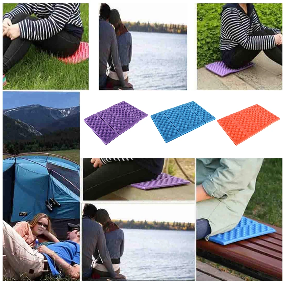 

2PCS Colorful Camping Mat Folding Foam Sitting Pad Portable Seat Cushion Waterproof For Family Pinic Hiking Orange Blue Purple