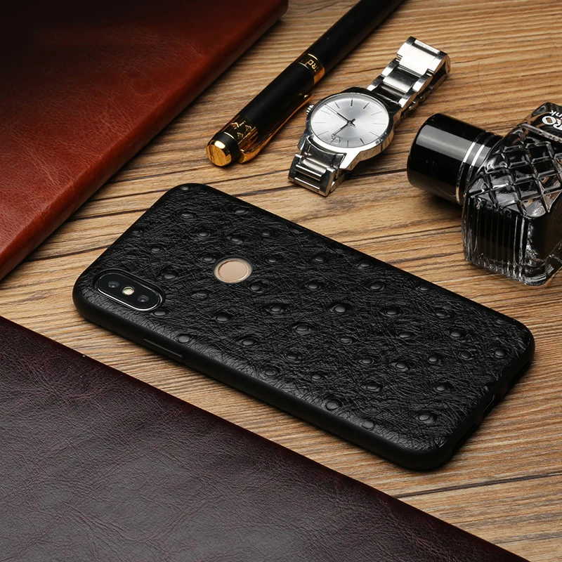 Чехол из натуральной кожи с узором страуса для Xiaomi mi 8 8SE 9se A2 x 2S 6 max 3 Red Note 7 pro защита