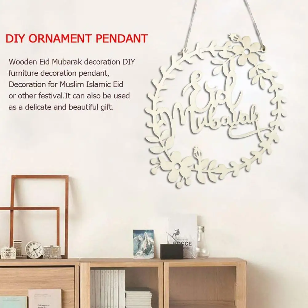 

Muslim Islam Wooden Eid Mubarak Ornaments Pendant Decoration Holiday Accessories Mubarak Wooden Decoration Ornaments W2F8