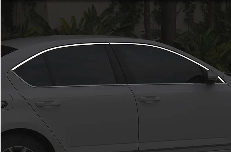4 pcs Lsrtw2017 накладки из нержавеющей стали для окон автомобиля для Skoda Octavia a7 аксессуары для интерьера - Название цвета: 4 pcs